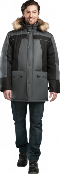 Куртка СКАНДИНАВИЯ ЛЮКС утеплённая, серый-чёрный