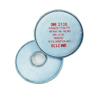Фильтр 3M 2138 (P3) FFP3 противоаэрозольный с доп.защитой от фторводорода и диоксида серы до 12 ПДК, от озона до 10ПДК