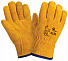 Перчатки цельноспилковые утепленные,желтые 0128 